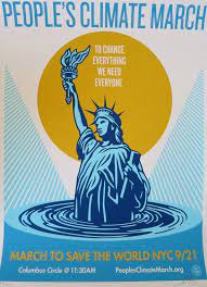 “To change everything we need everyone.” Shepherd Fairey’s poster for the People’s Climate March